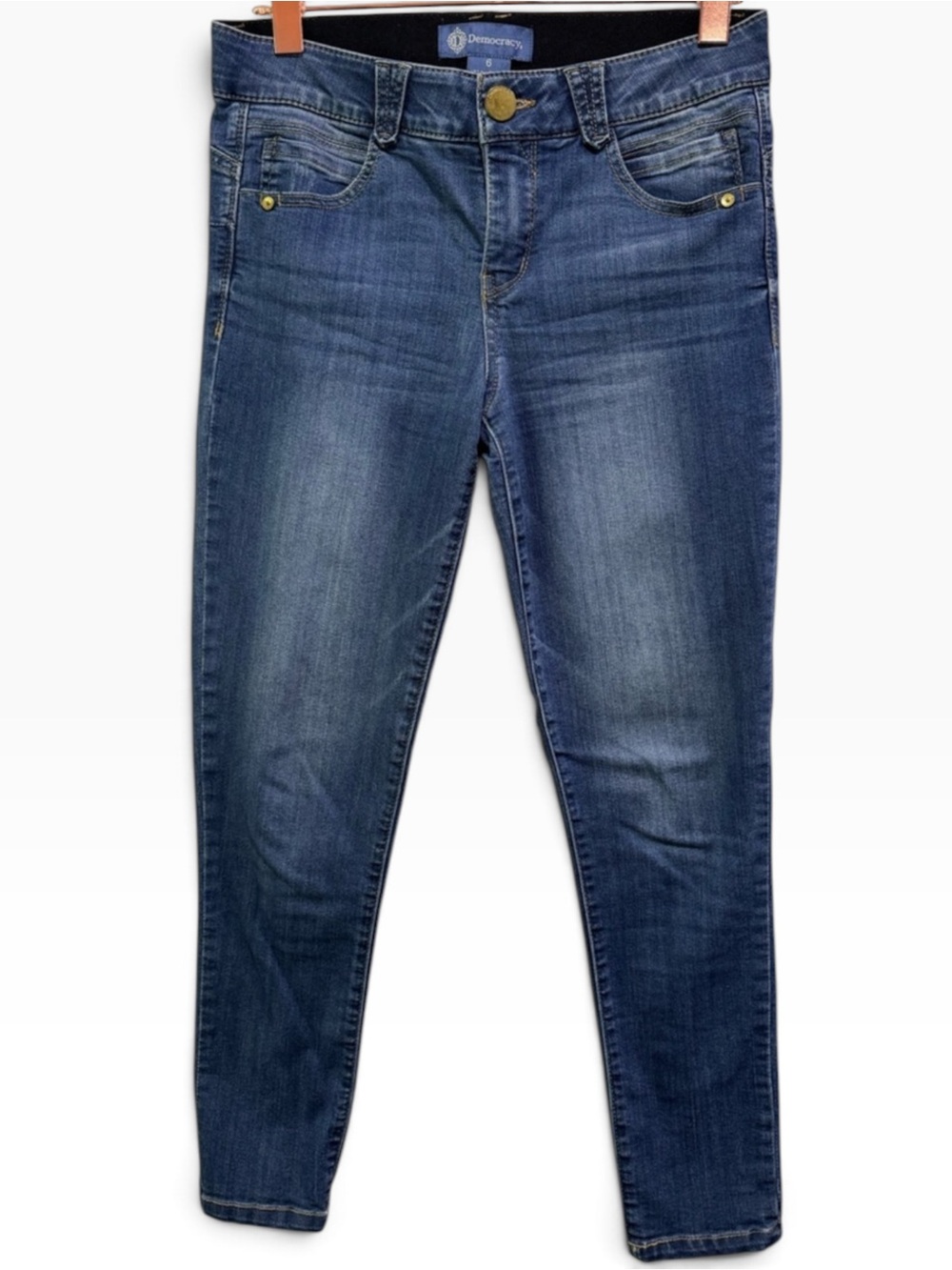 Democracy Ab Solution Skinny Jeans Size 6 Medium Wash Stretch 26 Inseam